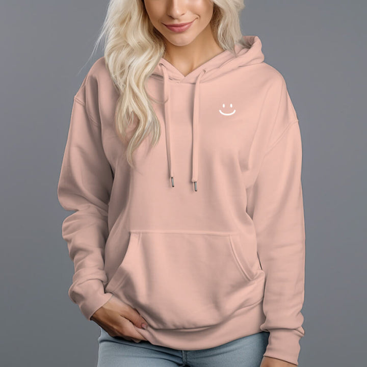 Women's 330g 100% Cotton Smiley Graphic Hoodie - AIGC-DTG