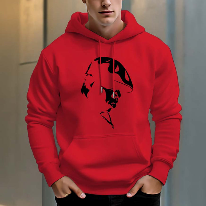 Men's 330g 100% Cotton Pattern Terry Dropped Shoulder Hoodie-silhouette of people - AIGC-DTG