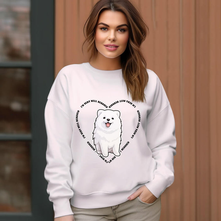 Women's Samoyed Pattern Pattern Crew Neck Pullover Cozy Clothes - AIGC-DTG