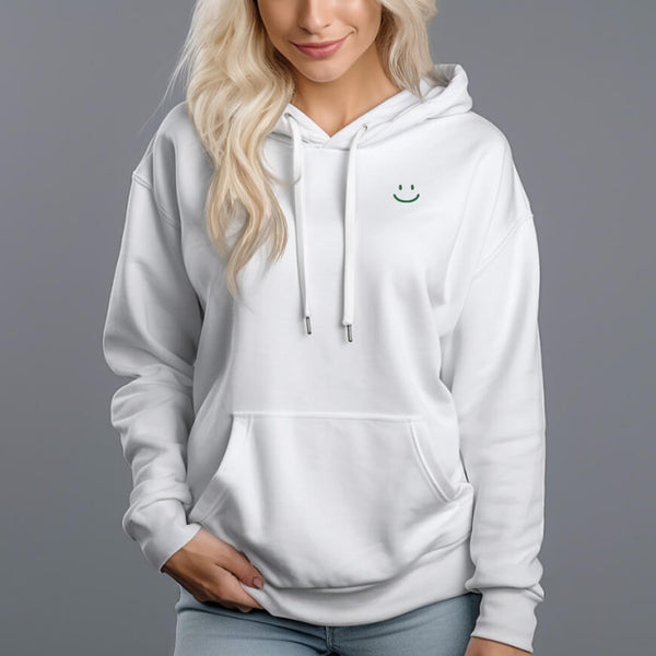 Women's 330g 100% Cotton Smiley Graphic Hoodie - AIGC-DTG