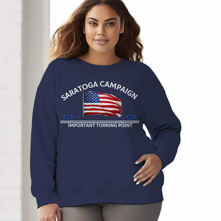 Women's 330gm 100% Cotton Crewneck Sweatshirt-SARATOGA CAMPAIGN - AIGC-DTG
