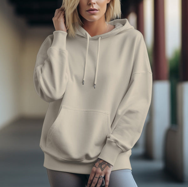 Women's 330g 100% Cotton Terry Dropped Shoulder Hoodie - AIGC-DTG