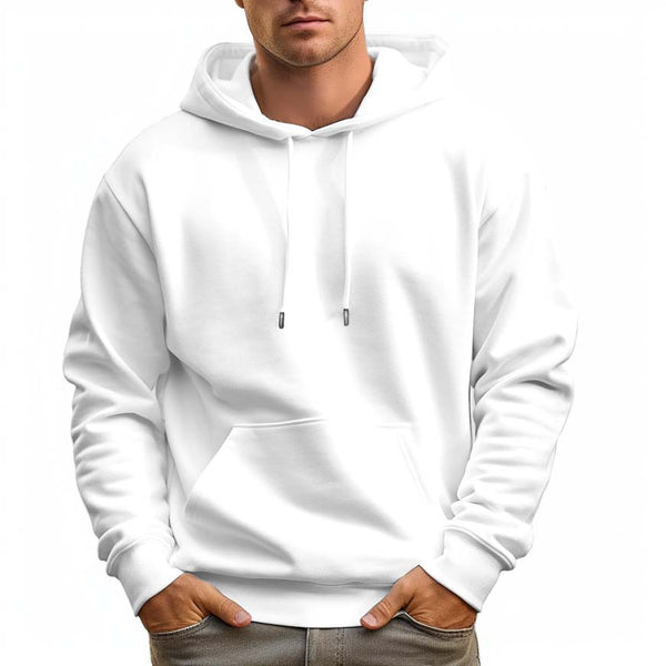 Men's Pullover Hoodie Cotton Casual Long Sleeves Drawstring with Pockets - AIGC-DTG