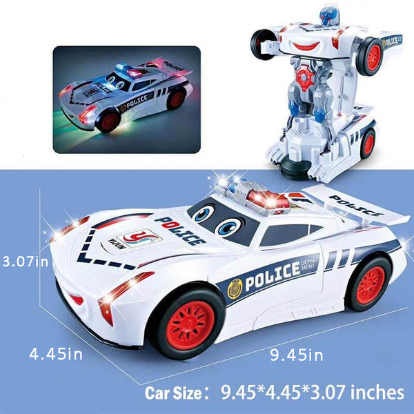 Electric Universal Deformation Police Toy Car (Need 3 AA batteries)