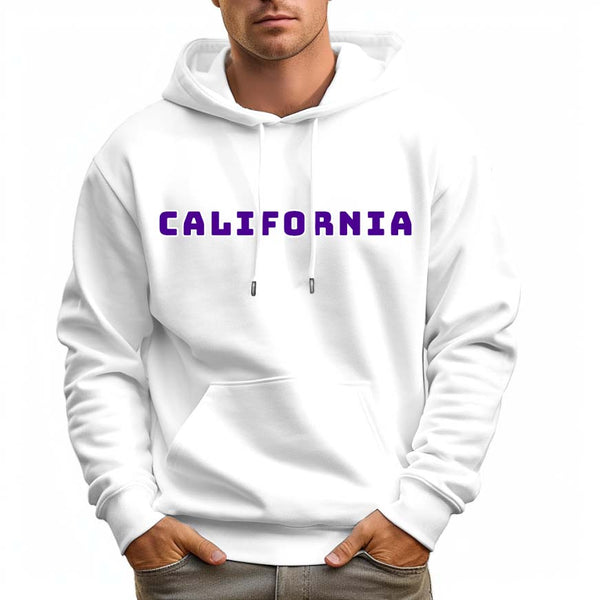 Men's 100% Cotton CALIFORNIA Hoodie 330g Thick Pocket Hood - AIGC-DTG