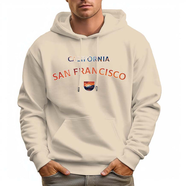 Men's 100% Cotton Colorful SAN FRANCISCO Hoodie 330g Thick Pocket Hood - AIGC-DTG