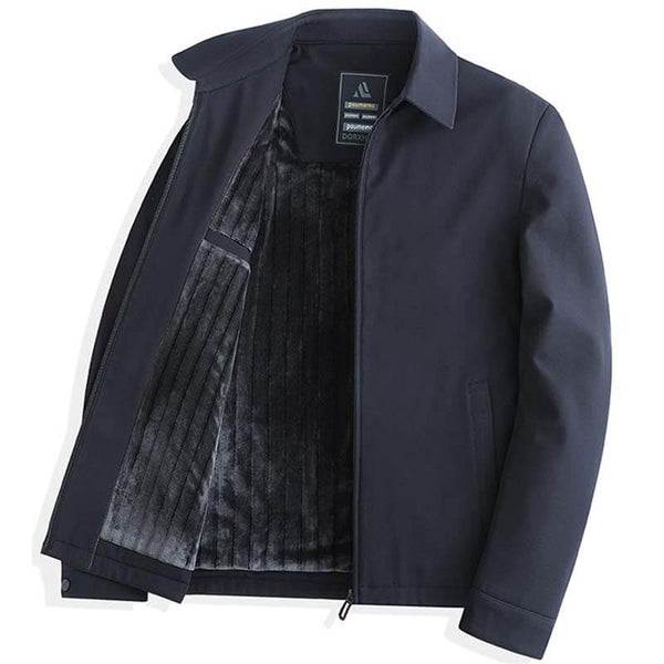 Winter Business Casual Men's Lapel Jacket - Fleece Jacket - AIGC-DTG