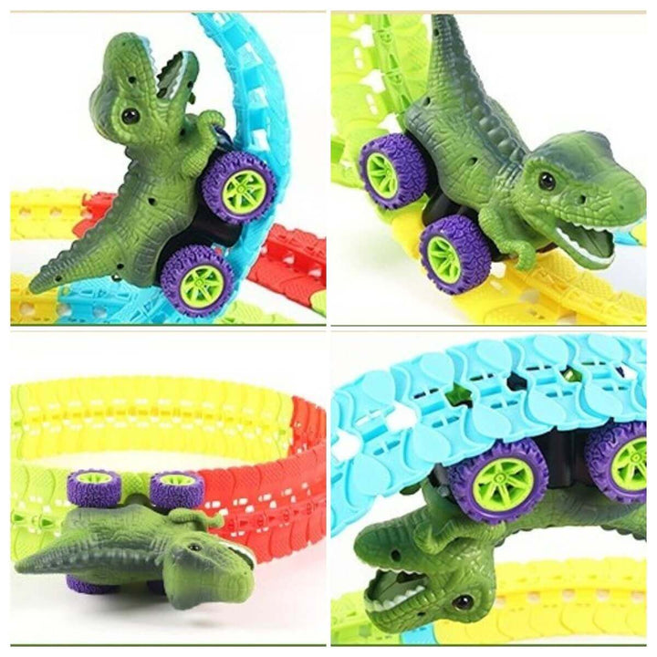 Dinosaur Rail Car Electric Anti-Gravity Racing With Light and Music - AIGC-DTG