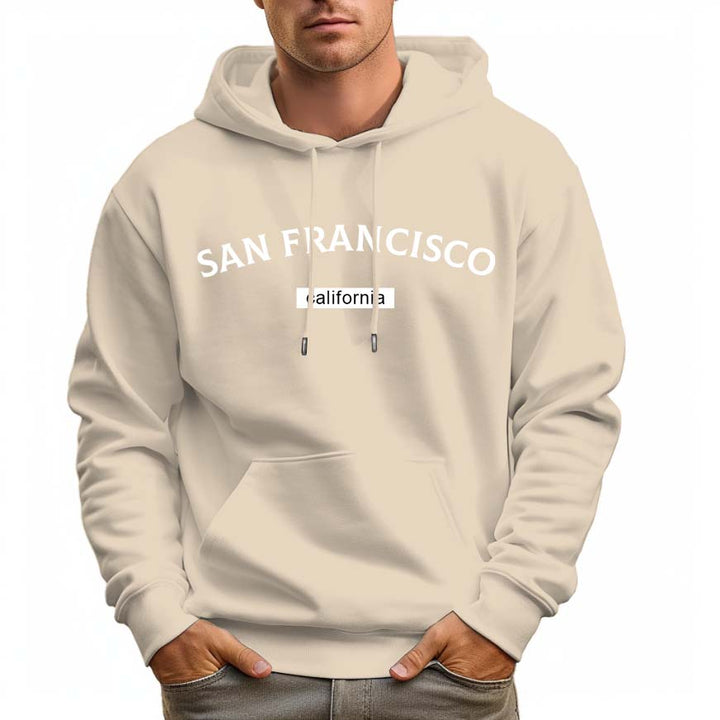 Men's 100% Cotton SAN FRANCISCO Hoodie 330g Thick Pocket Hood - AIGC-DTG