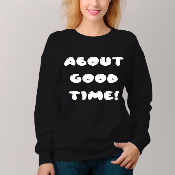 Women's About Good Pattern Crew Neck Pullover Cozy Clothes Autumn Winter - AIGC-DTG