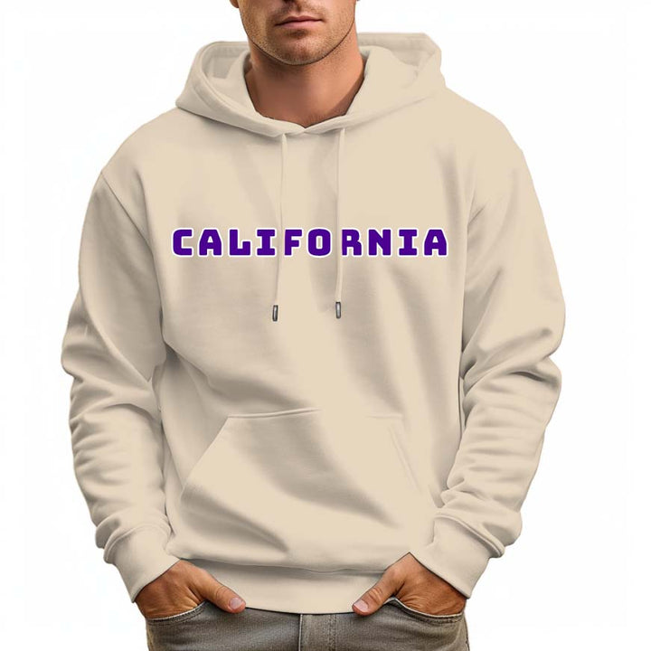 Men's 100% Cotton CALIFORNIA Hoodie 330g Thick Pocket Hood - AIGC-DTG