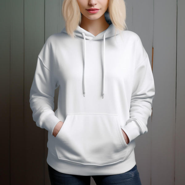 Women's 330g 100% Cotton Hoodies Long Sleeve Sweatshirts with Pocket - AIGC-DTG