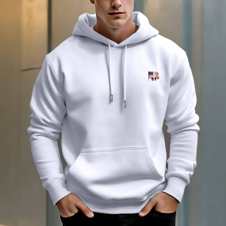 Men's 330g 100% Cotton Pattern Terry Dropped Shoulder Hoodie-Watch Veteran's Day - AIGC-DTG