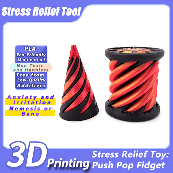 3D Printed Push-Pop Stress-Relief Gadget | Educational Toy for Kids