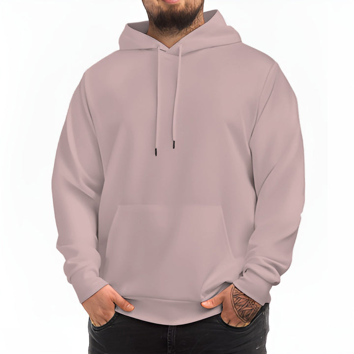 Men's Oversized Heavyweight Solid Color Hooded Pullover Sweatshirt - AIGC-DTG