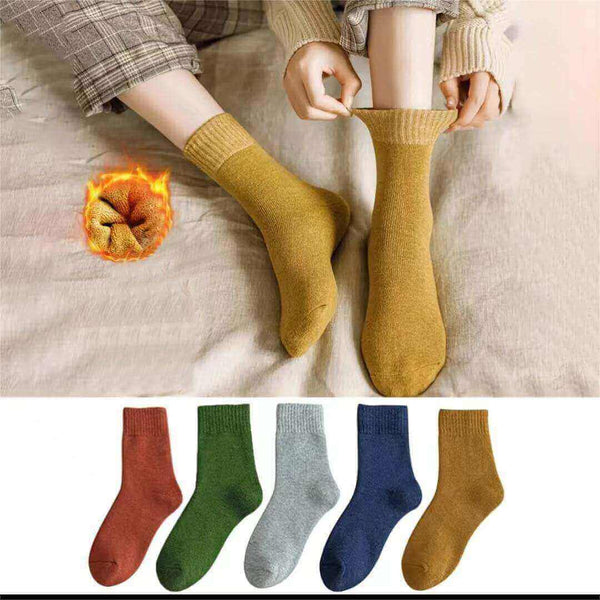 5 Pairs-Women's Winter Thickened Warm Terry Socks - AIGC-DTG