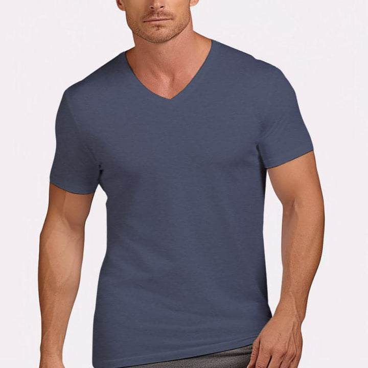 Men's Double-Sided Mercerized Cotton V-Neck T-Shirt - AIGC-DTG