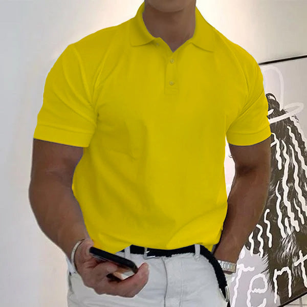 Men's Polo Shirt Short Sleeve Classic Casual T-Shirt 15 Colors - AIGC-DTG