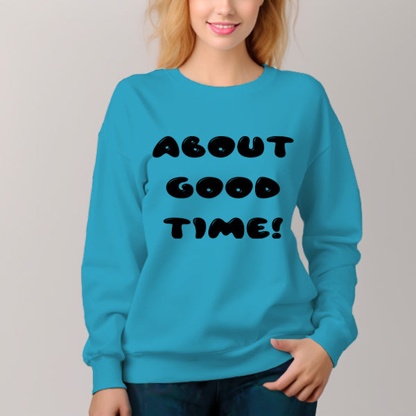 Women's About Good Pattern Crew Neck Pullover Cozy Clothes Autumn Winter - AIGC-DTG