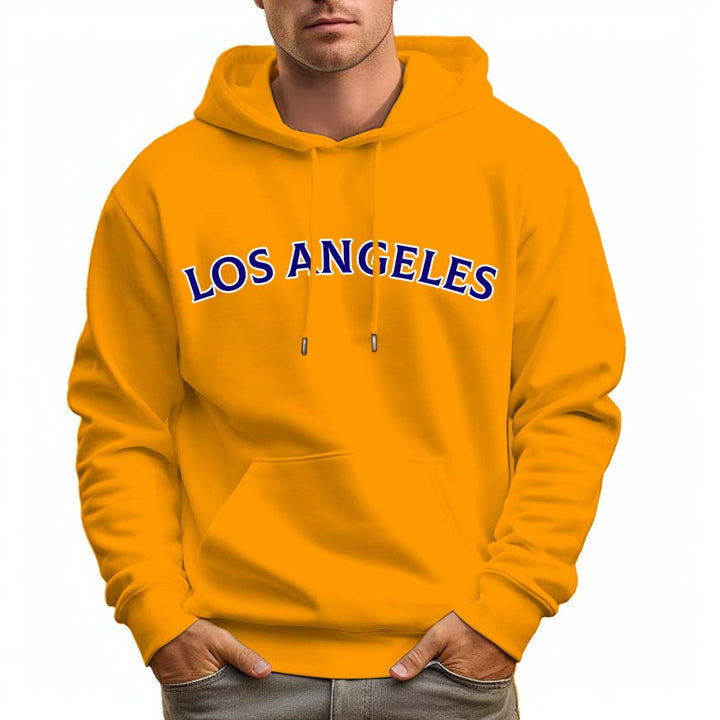 LOS ANGLES Letters Hoodie Soft Comfortable Sweatshirt for Men - AIGC-DTG