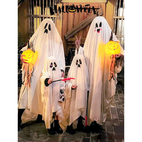 Halloween Ghost Costume Cloak for Kids, Adults, and Parent-Child Matching