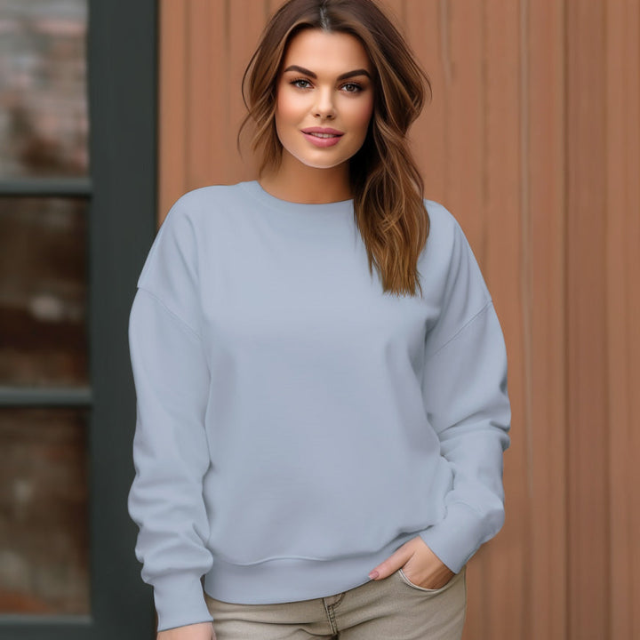Women's 300g Crewneck Solid Pullover Sweatshirt -16 Colors - AIGC-DTG