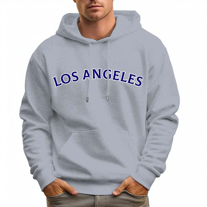 LOS ANGLES Letters Hoodie Soft Comfortable Sweatshirt for Men - AIGC-DTG
