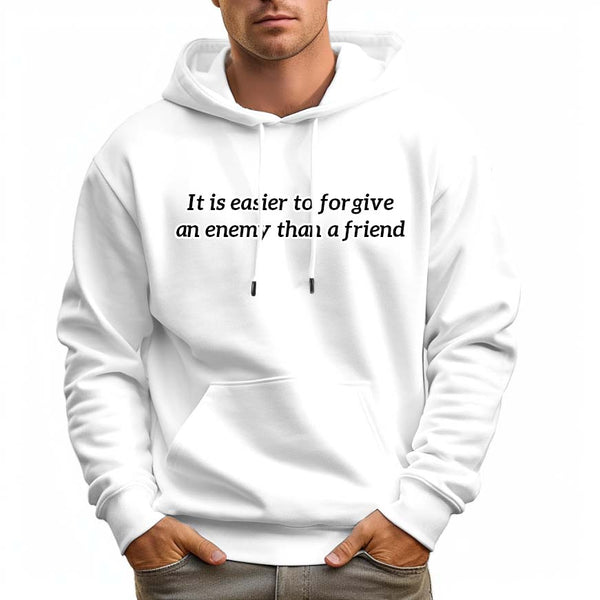 Men's Pullover Forgive Hoodie Casual Drawstring with Pockets - AIGC-DTG