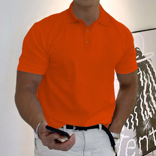 Men's Polo Shirt Short Sleeve Classic Casual T-Shirt 15 Colors - AIGC-DTG