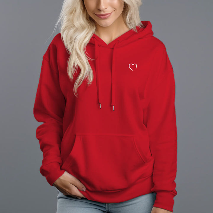 Women's 330g 100% Cotton Heart Graphic Hoodie - AIGC-DTG