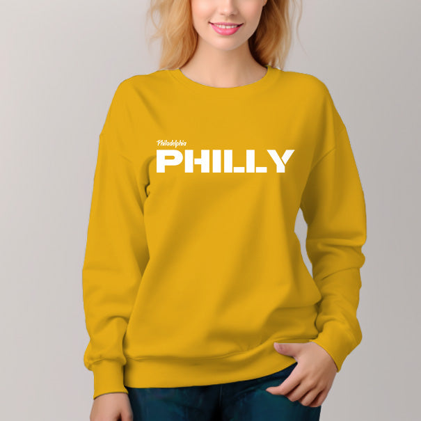 Women's Philly Pattern Crew Neck Pullover Cozy Clothes Autumn Winter - AIGC-DTG