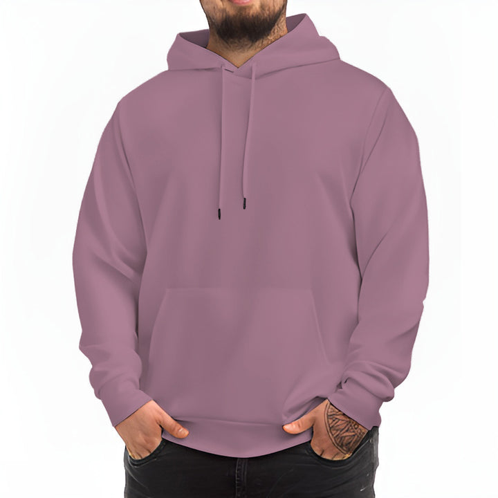 Men's Oversized Heavyweight Solid Color Hooded Pullover Sweatshirt - AIGC-DTG