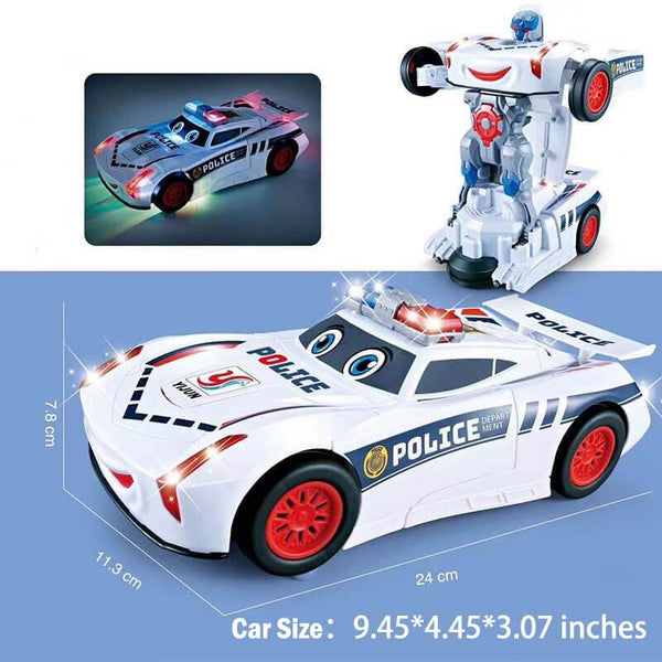 Electric Universal Deformation Police Toy Car (Need 3 AA batteries) - AIGC-DTG