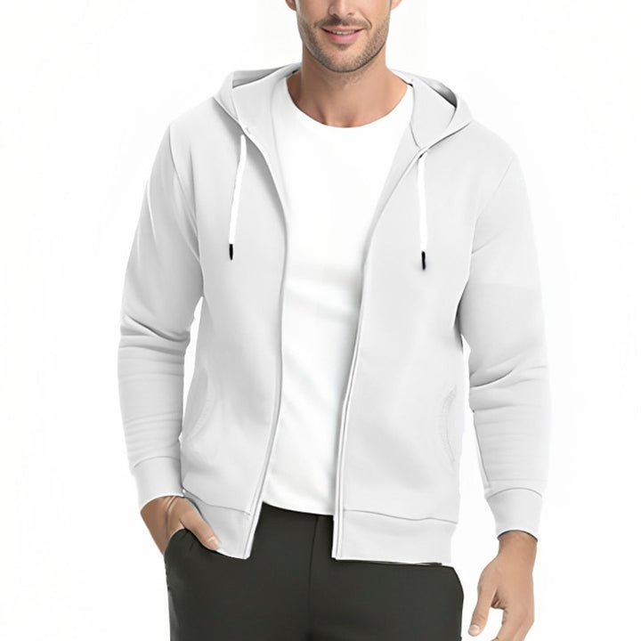 Men's 300g Cotton Zipper Hoodie Casual Sweatshirt with Pocket - AIGC-DTG