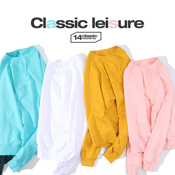 Men's 380g Oversize Cotton Solid Color Sweatshirt - 14 Colors - AIGC-DTG