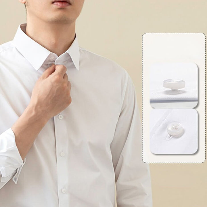 Men's Dress White Long Sleeved Shirt - Wrinkle Resistant&Professional Commuter - AIGC-DTG