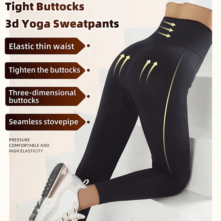 Pocket High Waisted Tummy Lifting Bottom Yoga Pants - AIGC-DTG
