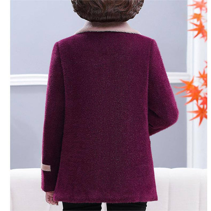 Women's Winter Lapel Solid Color Casual Velvet Jacket - Simple & Elegant - AIGC-DTG