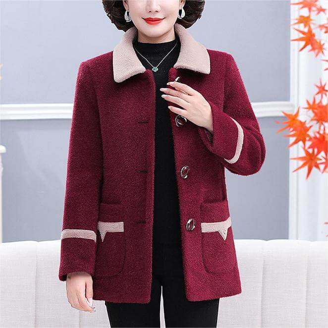 Women's Winter Lapel Solid Color Casual Velvet Jacket - Simple & Elegant - AIGC-DTG