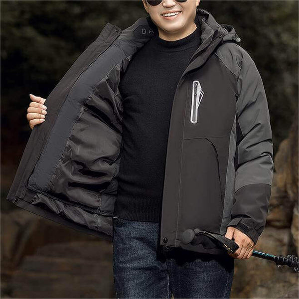 Men's Fall/Winter Removable Warm Jacket with Waterproof Exterior - AIGC-DTG