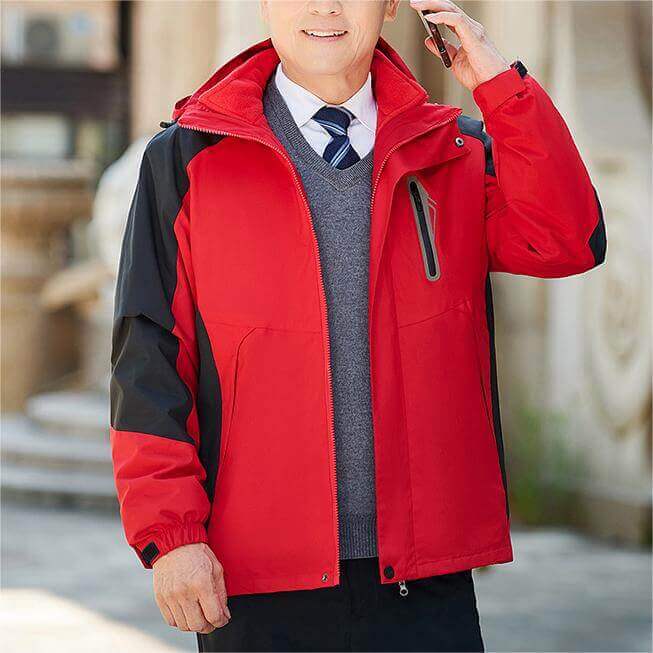 Men's Fall/Winter Removable Warm Jacket with Waterproof Exterior - AIGC-DTG