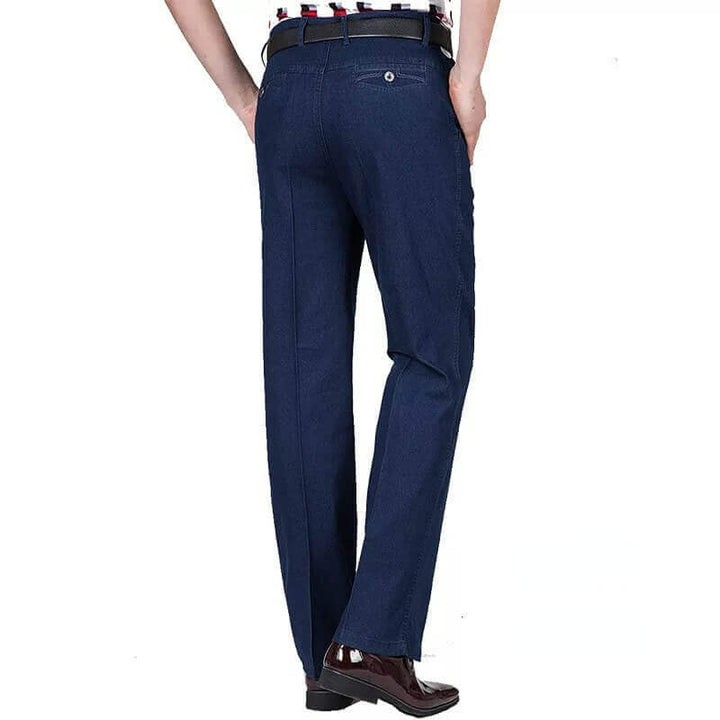 Men High Waist Straight Fit Stretch Jeans - AIGC-DTG