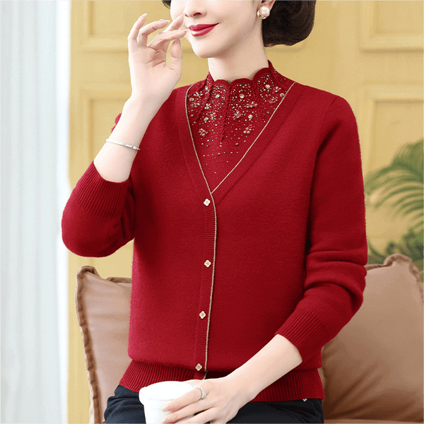 Women's Fashionable Thickened Sweater-Sequin Embellishment - AIGC-DTG