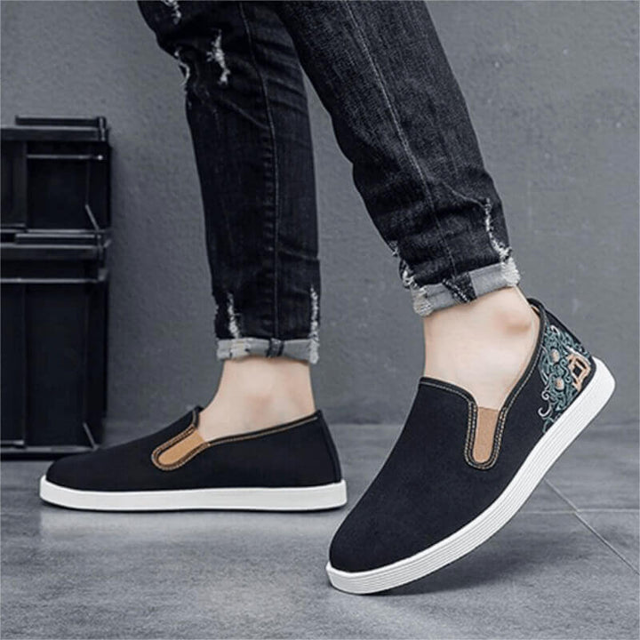 Men's Embroidered Slip-on Breathable Casual Shoes - AIGC-DTG