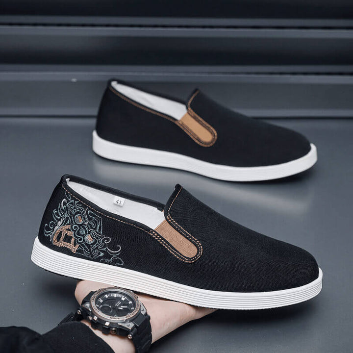 Men's Embroidered Slip-on Breathable Casual Shoes - AIGC-DTG