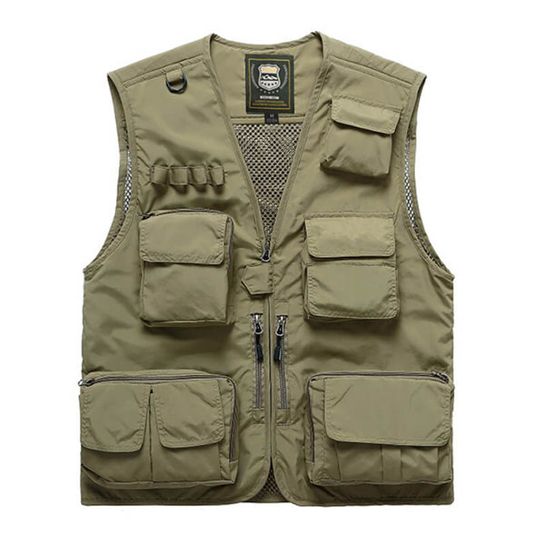 Men's Detachable Utility Vest Multi-pockets Casual Mesh Vest - AIGC-DTG