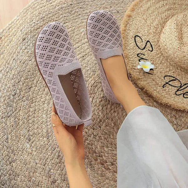 Women's Versatile Round Toe Slip-On Soft Sole Loafer - AIGC-DTG