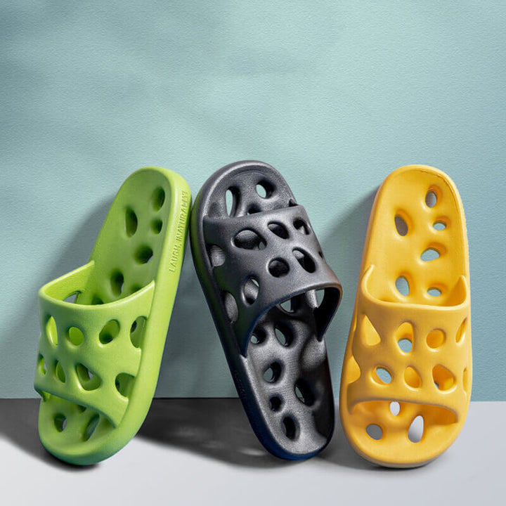 Non-Slip Bathroom Slippers with Drain Holes, Hollow Out Design - AIGC-DTG