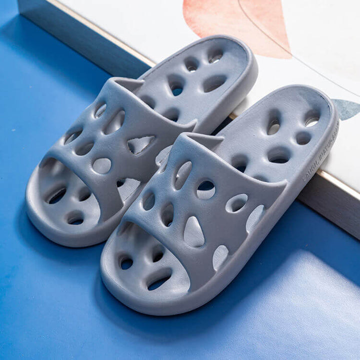Non-Slip Bathroom Slippers with Drain Holes, Hollow Out Design - AIGC-DTG