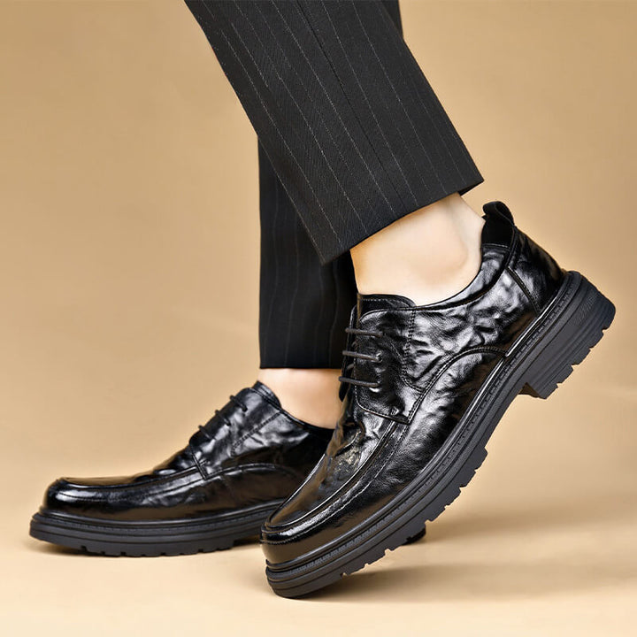 Men's Premium Cowhide Leather Shoes Fashionable Versatile Casual Shoes - AIGC-DTG